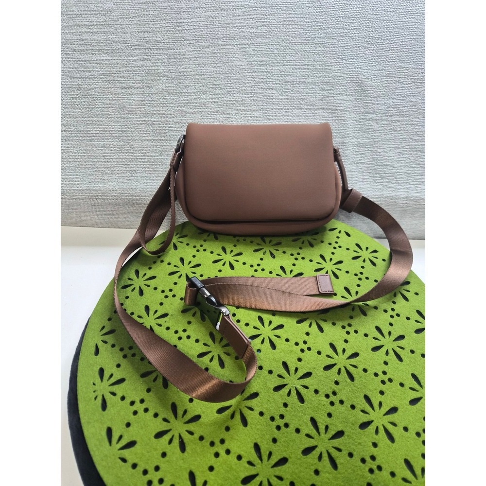 Womens Fashion Neoprene Convertible Bag Chocolate Adjustable Crossbody Strap